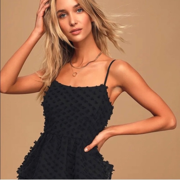 Lulus Flirting with you back Midi Tiered Dress Black Size XS - Picture 4 of 11